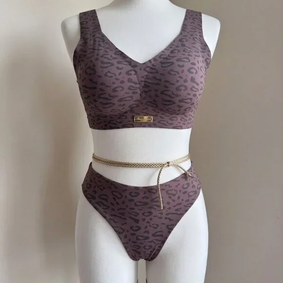 2PCs/Set Leopard Print Seamless Casual Lingerie Set Classic Animal Print - Picture 8 of 9